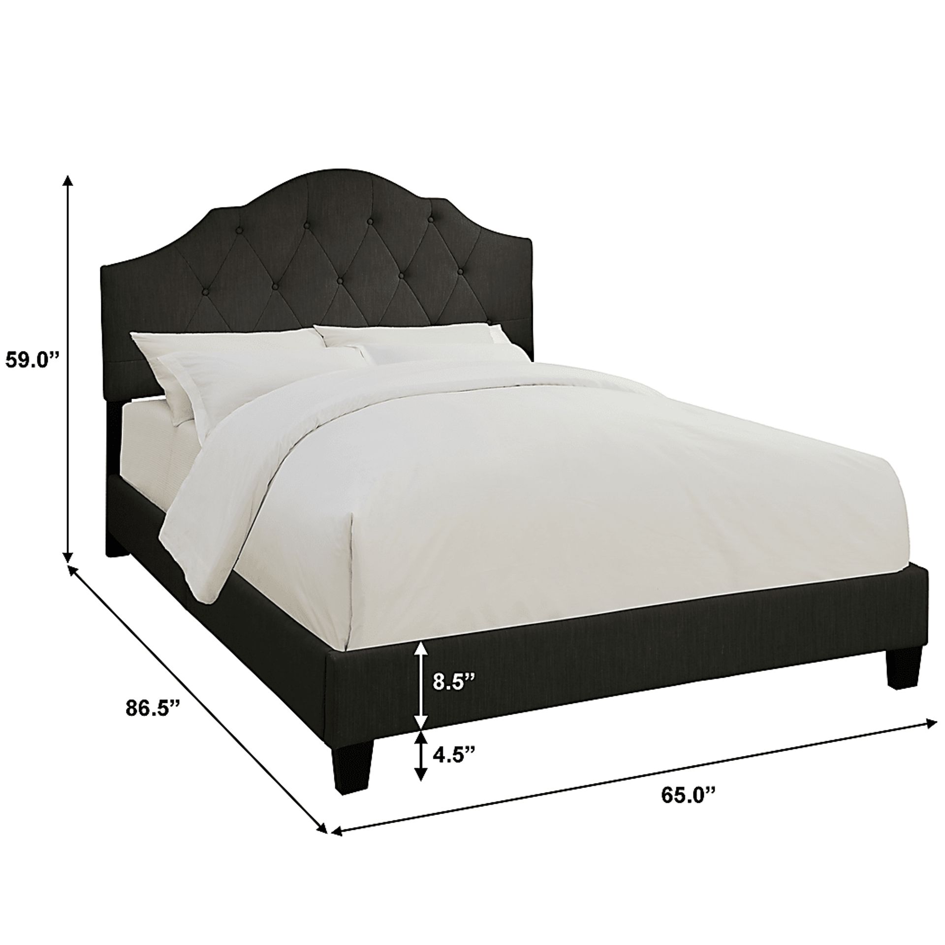 Newning Dark Gray Queen Upholstered Bed - Image 6