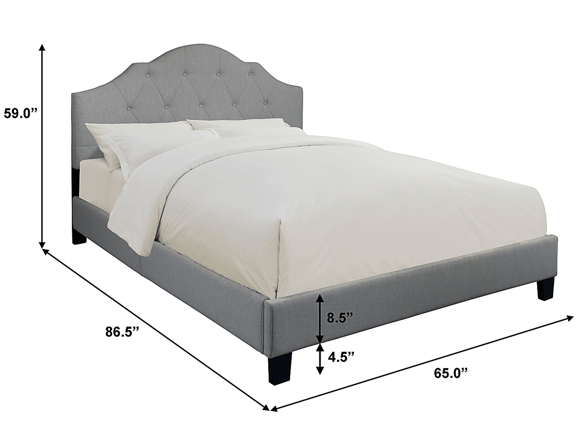 Newning Gray Queen Upholstered Bed - Image 6