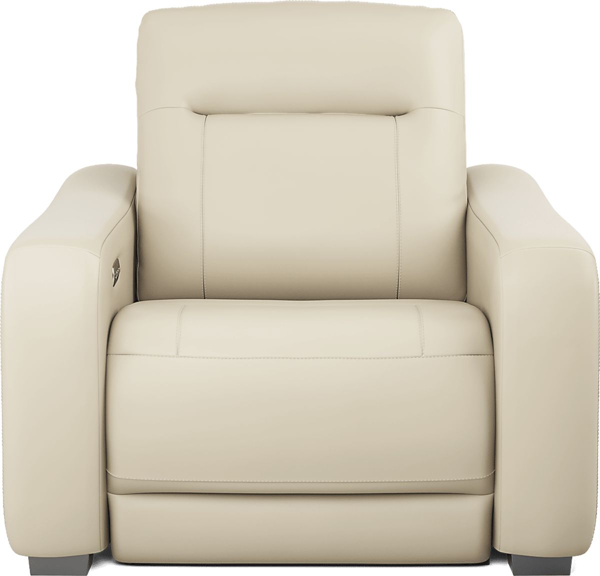 Drew & Jonathan Newport Almond Beige Leather Dual Power Recliner ...