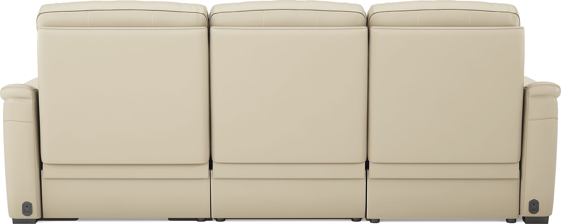 Newport Almond Leather 3 Pc Dual Power Reclining Sectional - Image 3