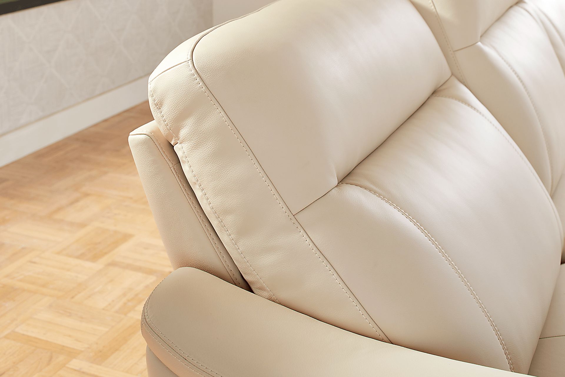 Newport Almond Leather 3 Pc Dual Power Reclining Sectional - Image 5