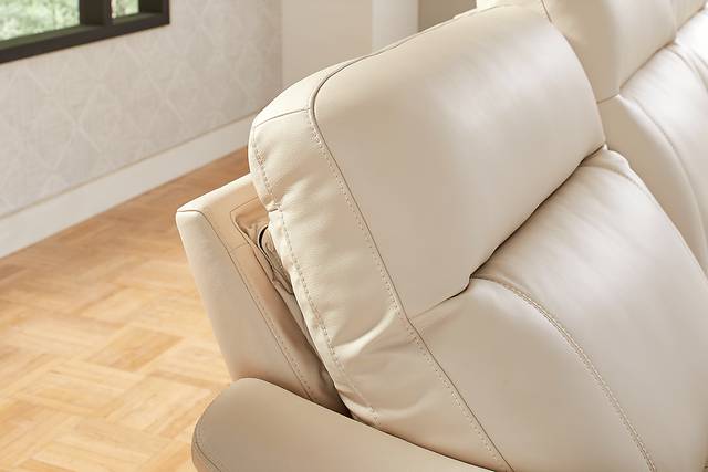 Newport Almond Leather 6 Pc Dual Power Reclining Sectional Living Room - Thumbnail - Image 6