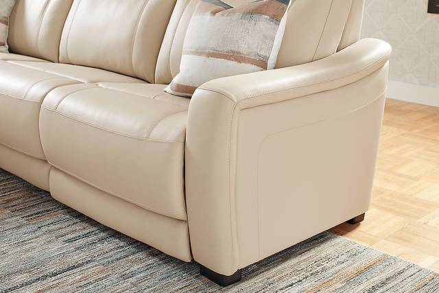 Newport Almond Leather 6 Pc Dual Power Reclining Sectional Living Room - Thumbnail - Image 8