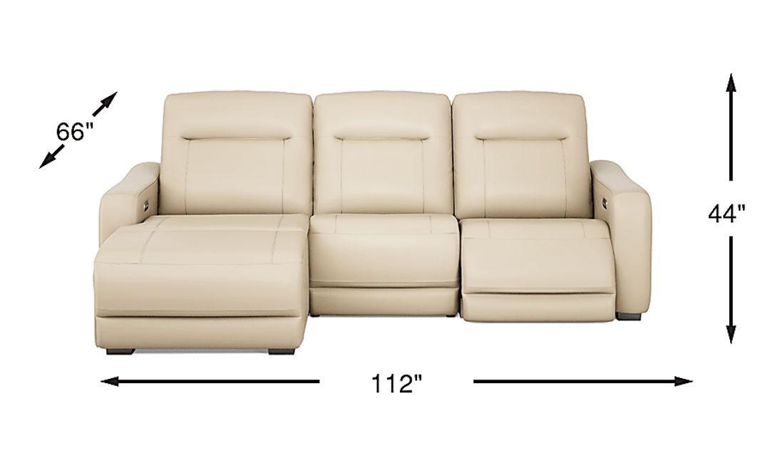 Newport Leather 3 Pc Dual Power Reclining Sectional