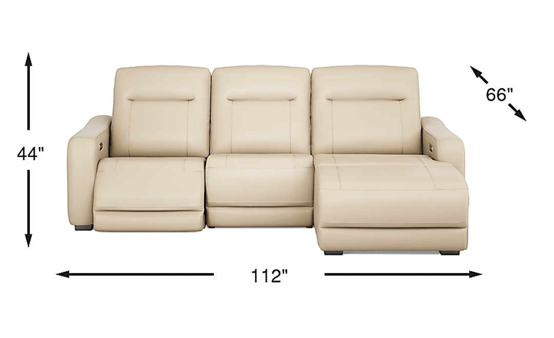 Newport Leather 3 Pc Dual Power Reclining Sectional