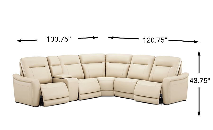 Newport Leather Dual Power Reclining Sectional