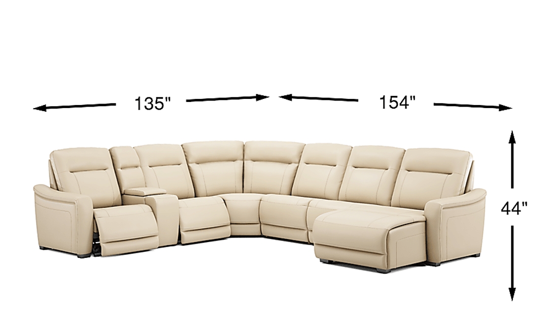 Newport Leather 7 Pc Dual Power Reclining Sectional