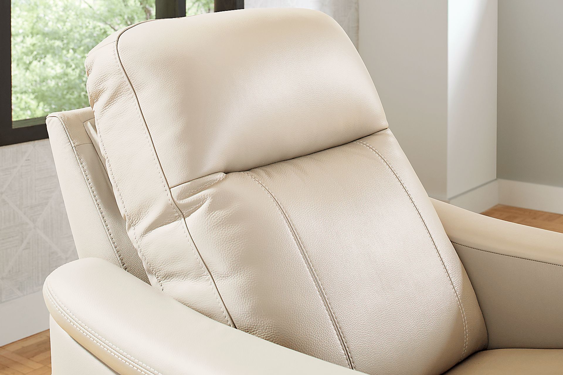 Newport Almond Leather Dual Power Recliner - Image 3