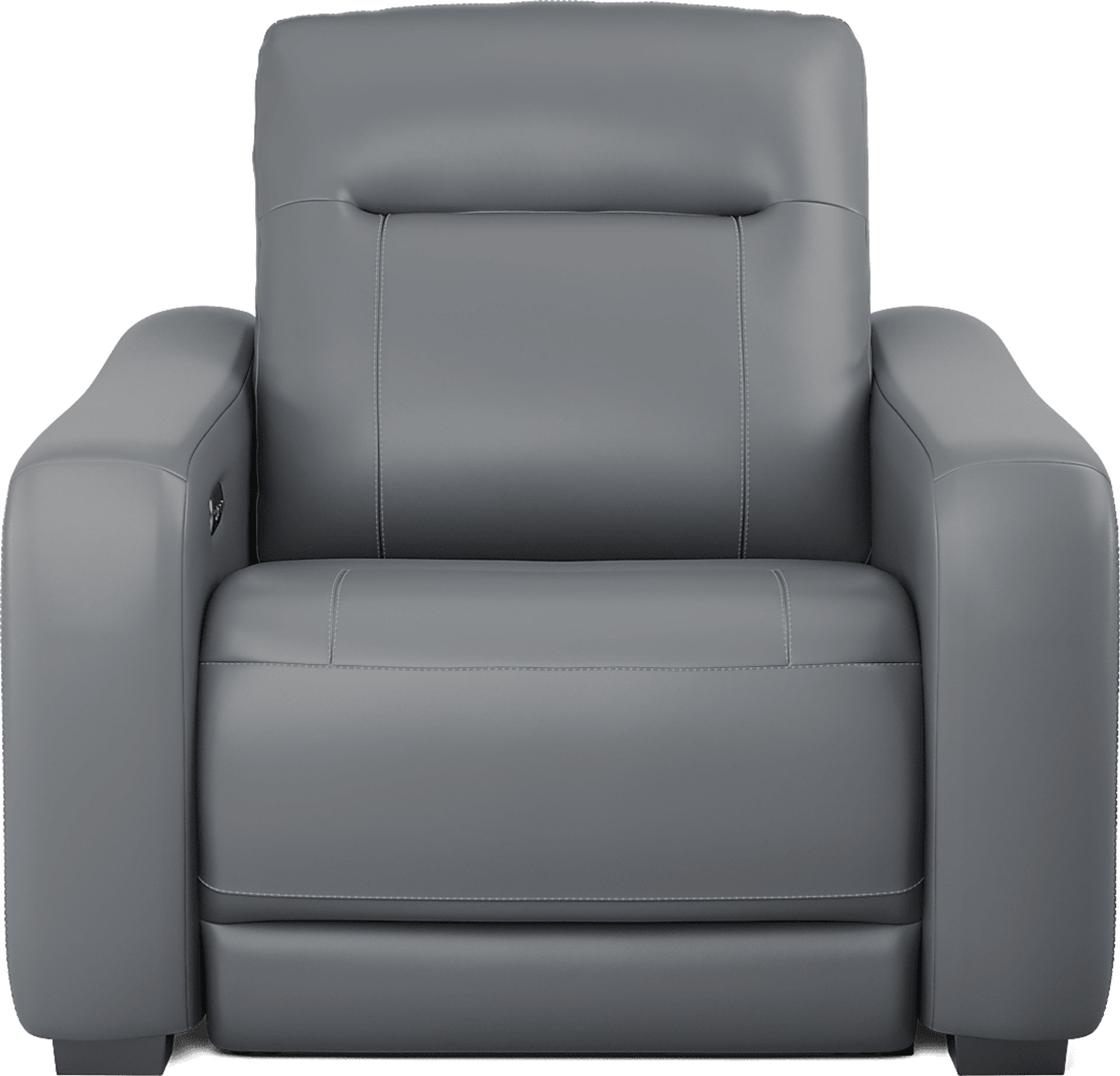 Newport Blue Leather Dual Power Recliner - Image 2