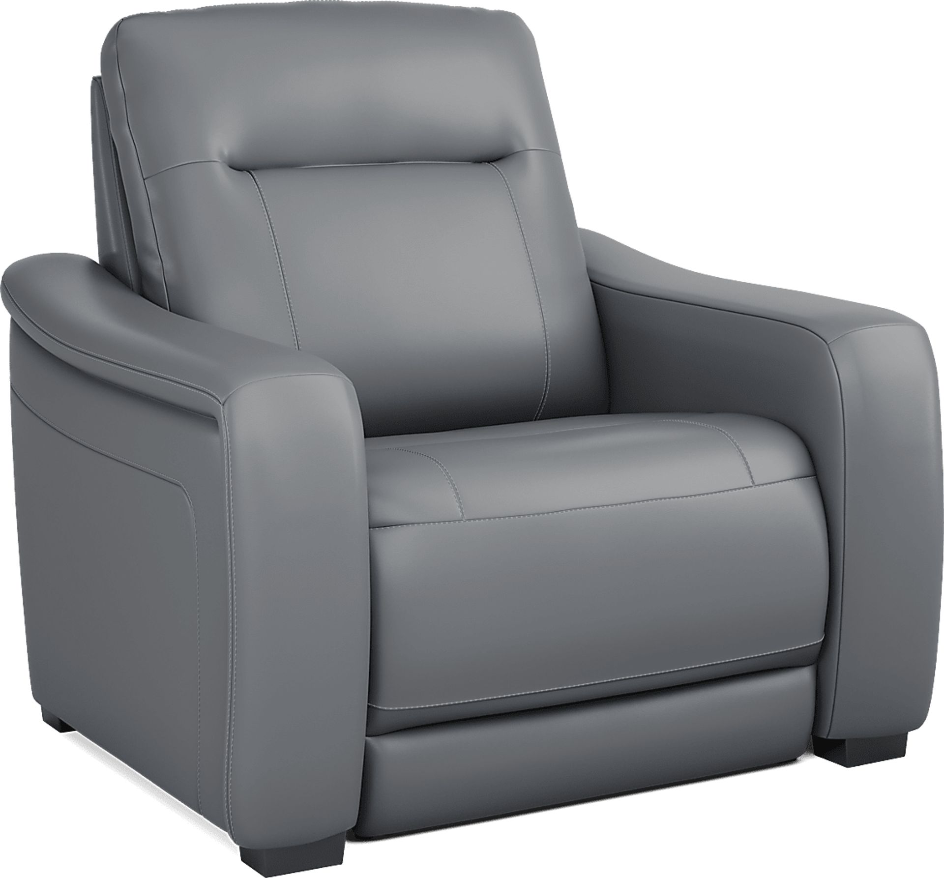 Newport Blue Leather Dual Power Recliner - Image 3