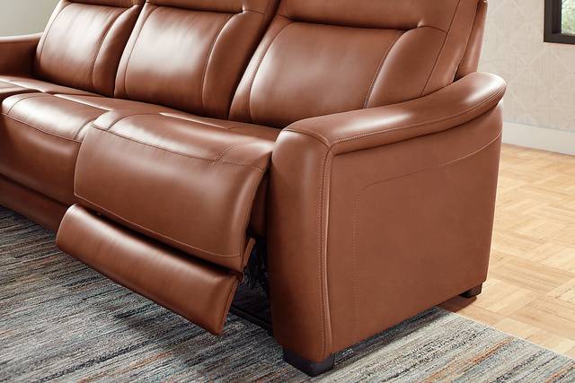 Newport Brown Leather 3 Pc Dual Power Reclining Sectional - Thumbnail - Image 4