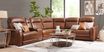 Newport Leather 6 Pc Dual Power Reclining Sectional