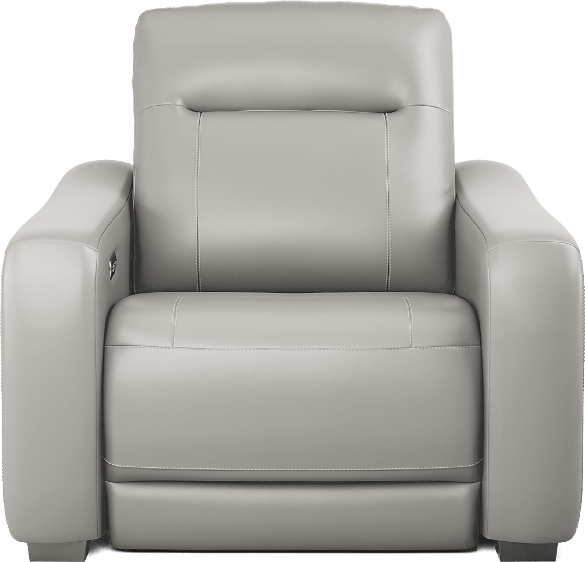 Newport Gray Leather Dual Power Recliner - Image 2