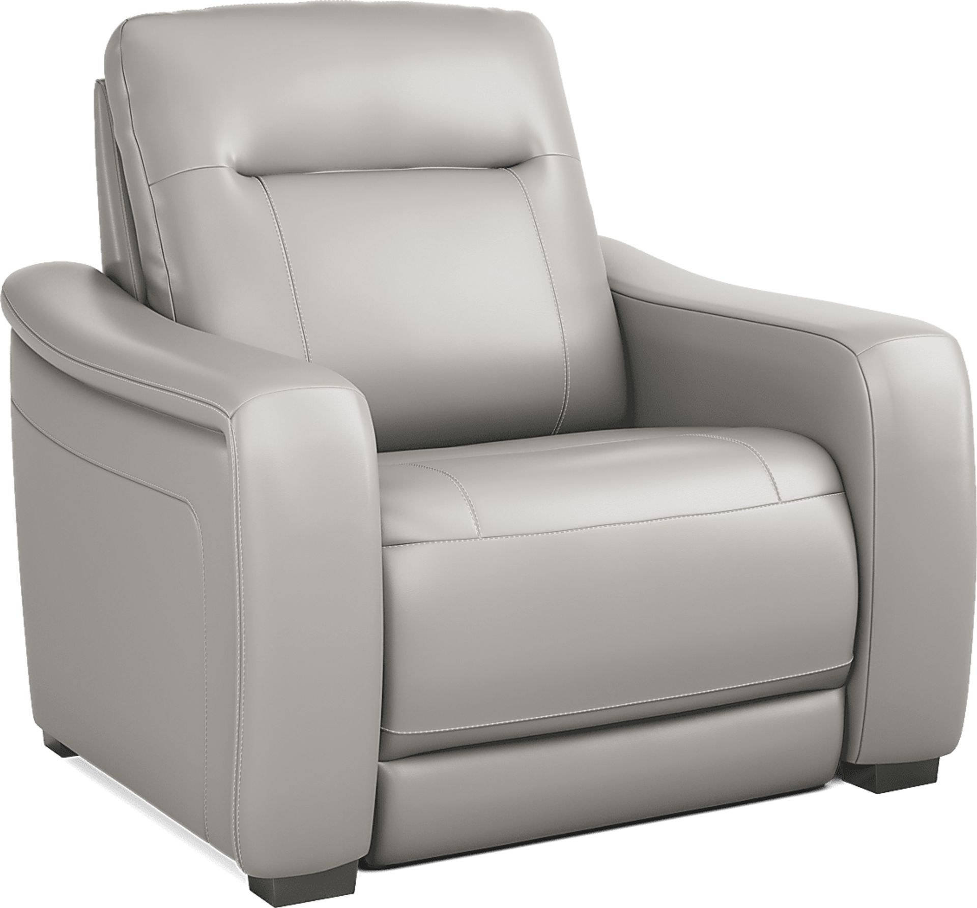 Newport Gray Leather Dual Power Recliner - Image 3