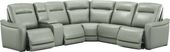 Newport Leather 6 Pc Dual Power Reclining Sectional