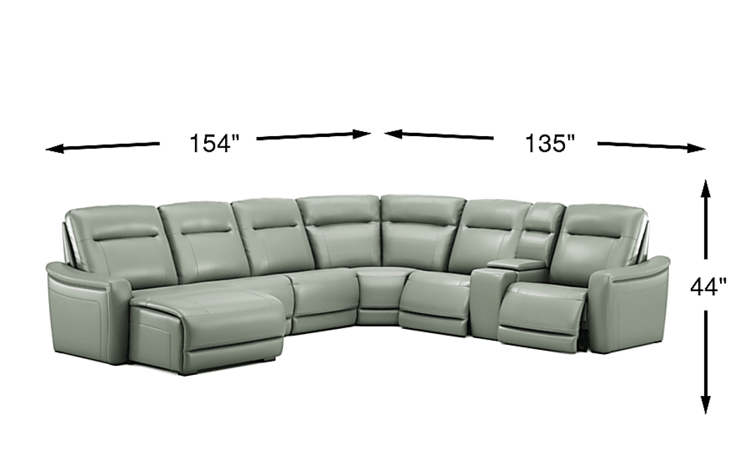 Newport Leather 7 Pc Dual Power Reclining Sectional