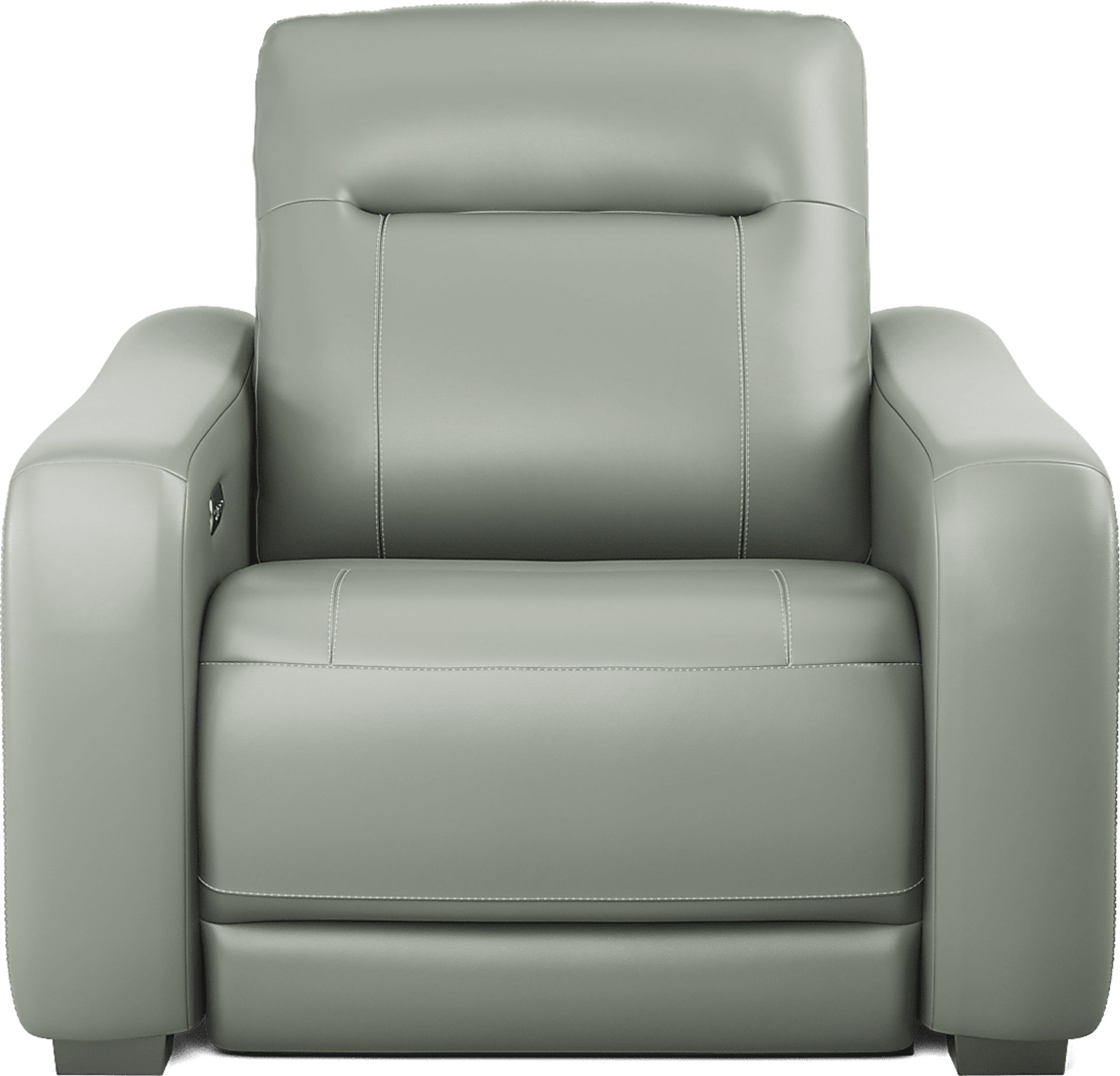 Newport Mint Leather Dual Power Recliner - Image 2