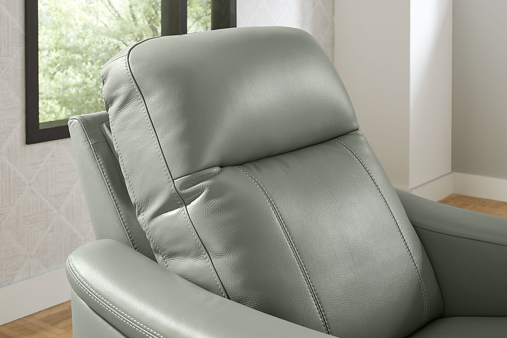 Newport Mint Leather Dual Power Recliner - Image 5