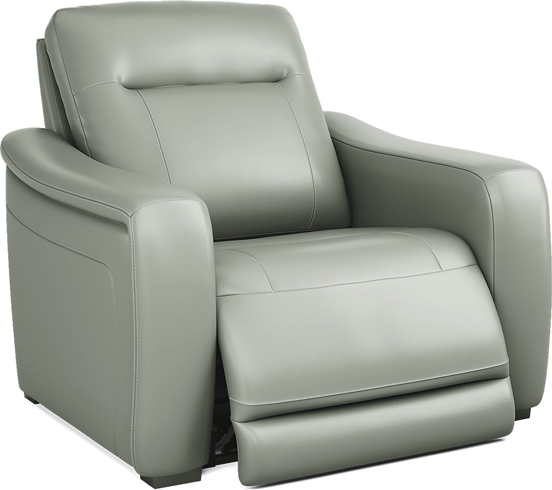Newport Mint Leather Dual Power Recliner - Image 1