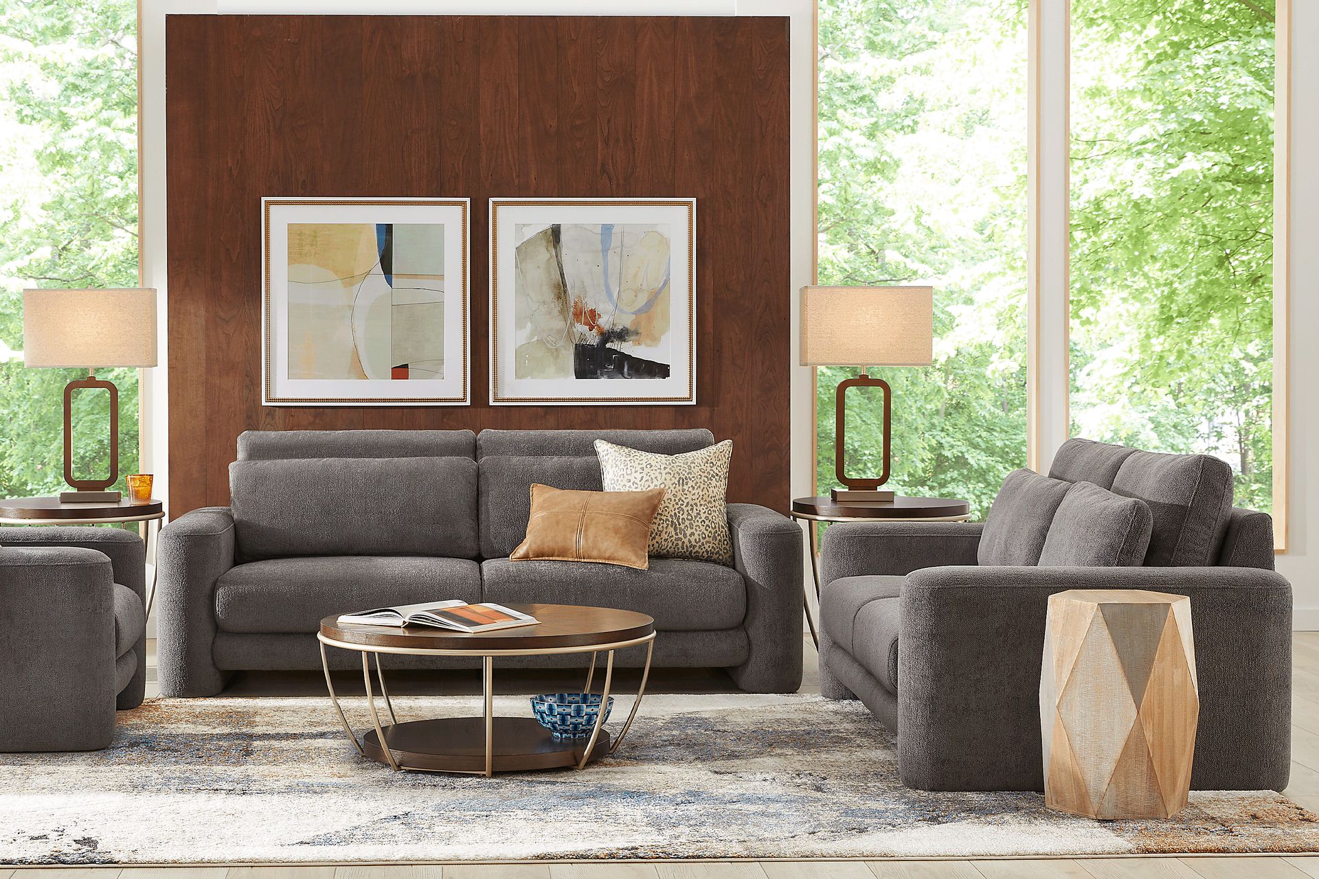 Newton Charcoal 3 Pc Living Room - Image 1