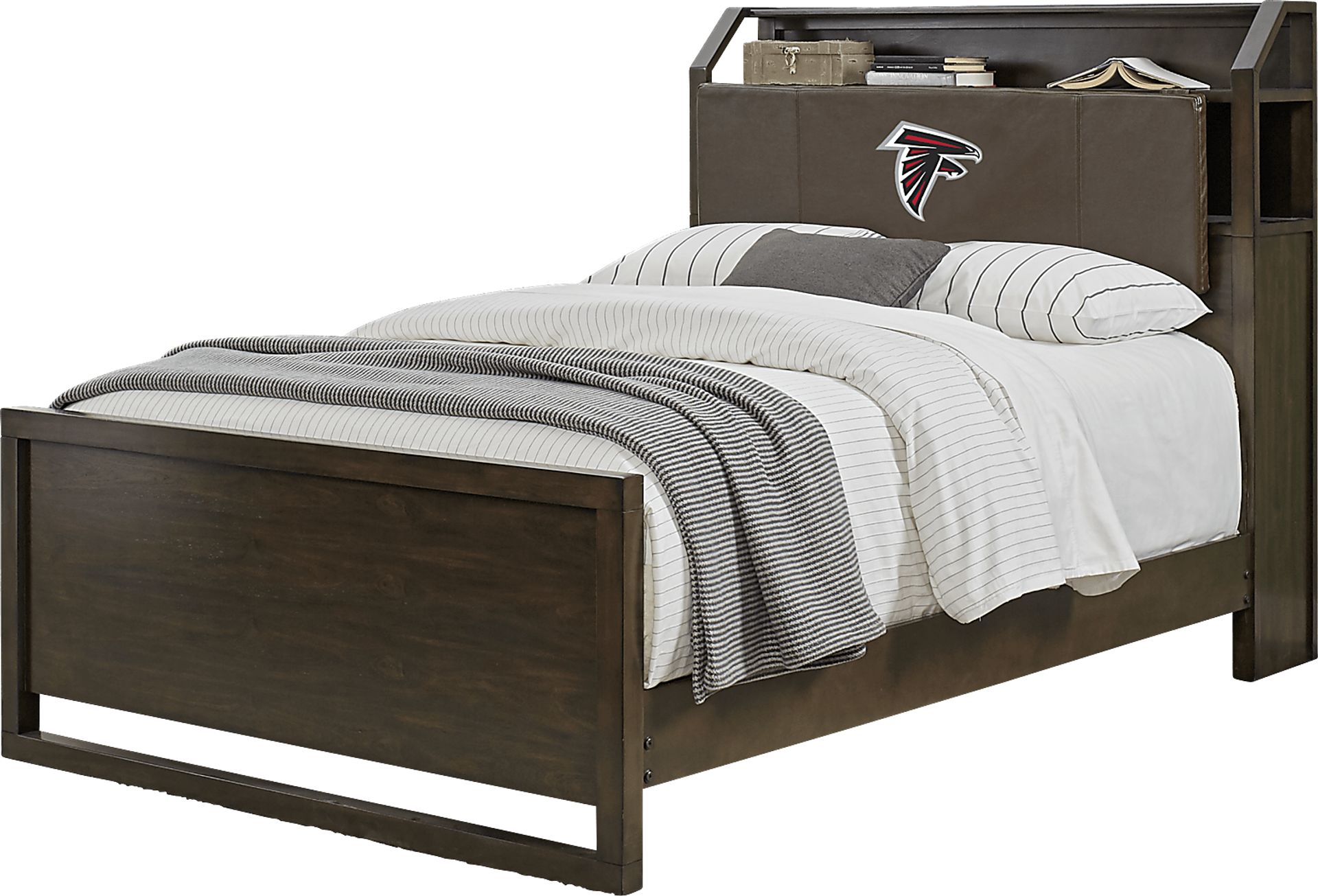 NFL 1st & Goal Atlanta Falcons Brown 3 Pc Full Bookcase Bed - Image 1