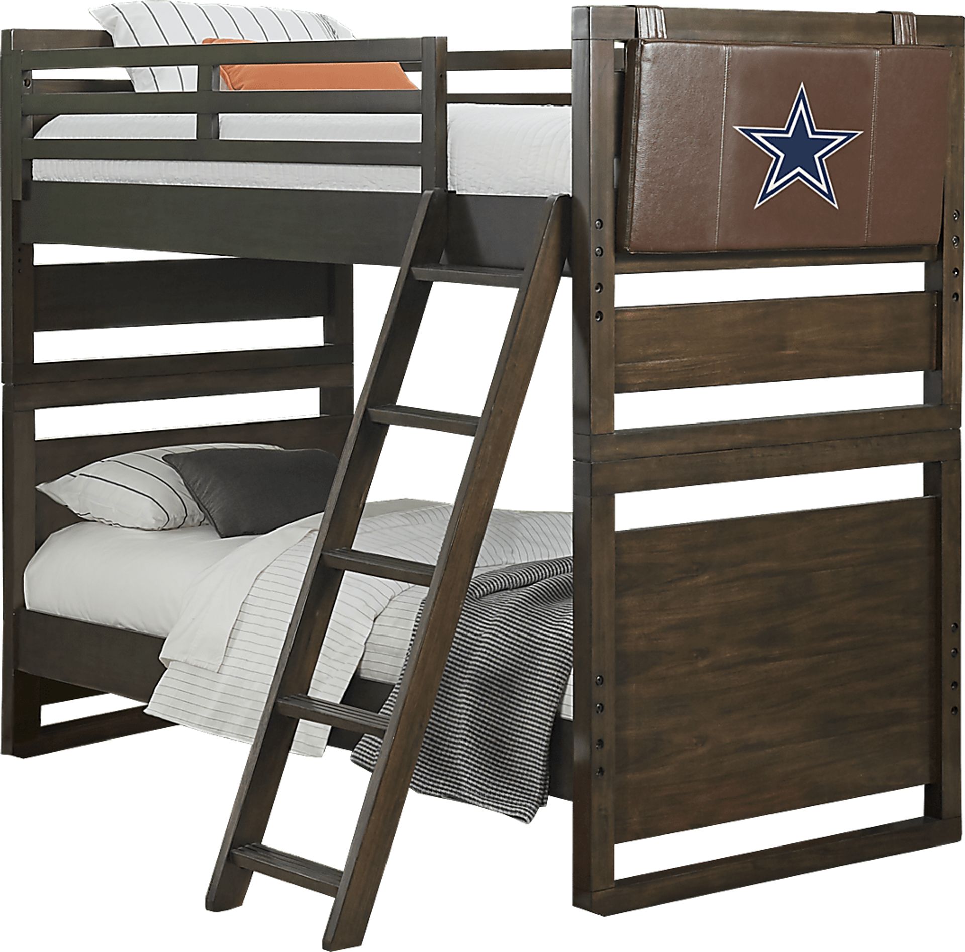 NFL 1st & Goal Dallas Cowboys Brown Twin/Twin Bunk Bed - Image 1