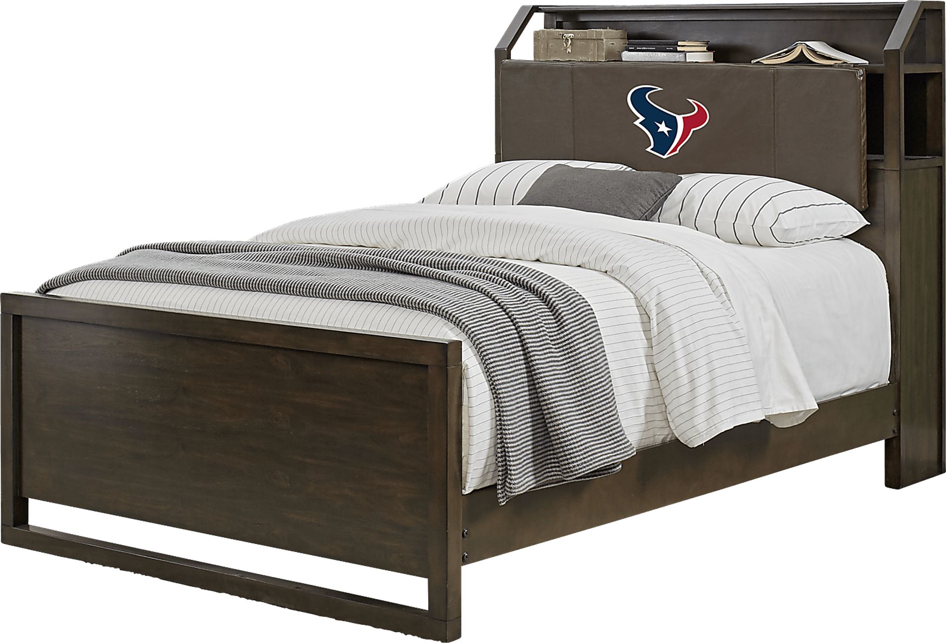 NFL 1st & Goal Houston Texans Brown 5 Pc Full Bookcase Bedroom - Image 2