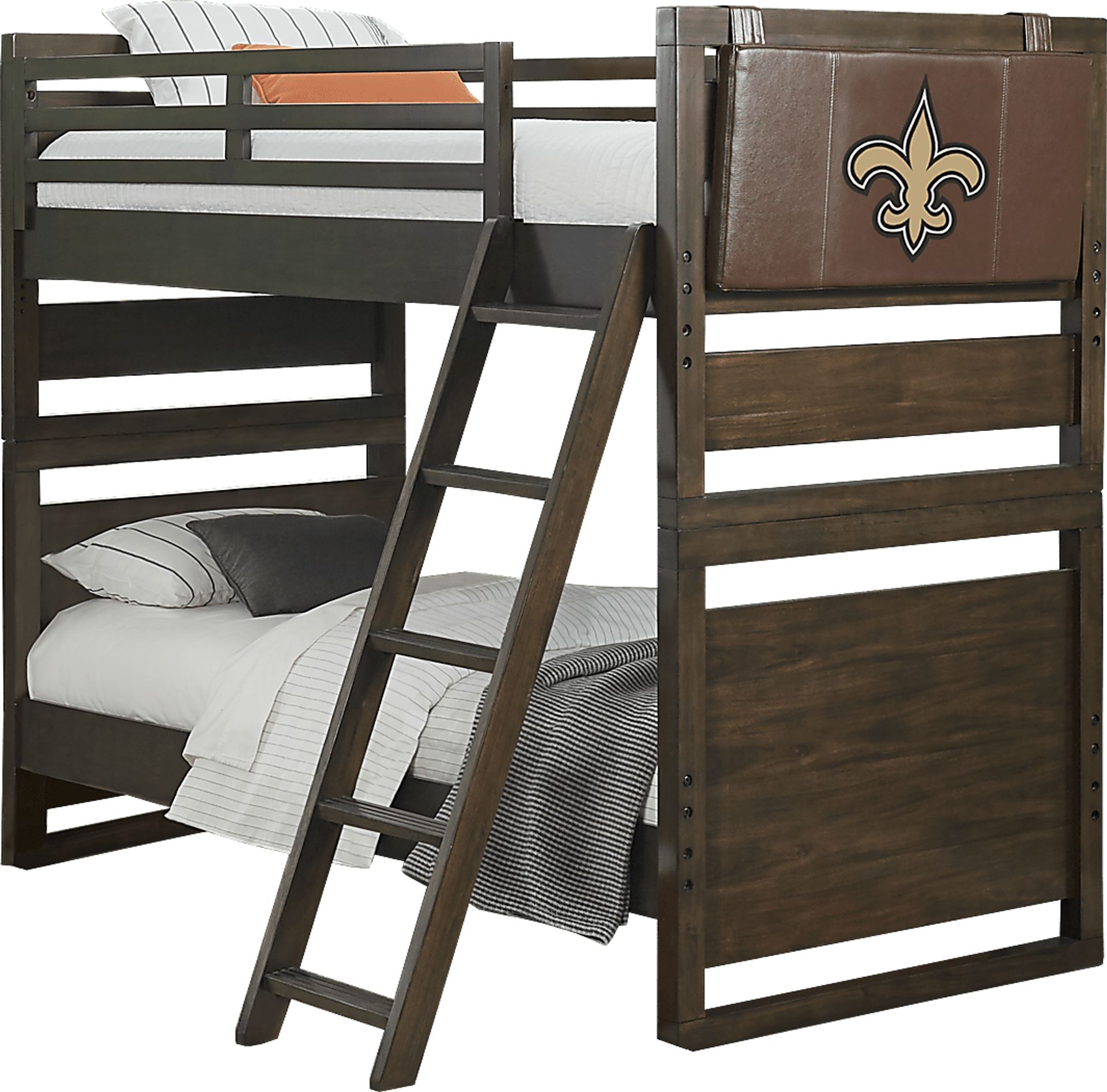 NFL 1st & Goal New Orleans Saints Brown Twin/Twin Bunk Bed - Image 1