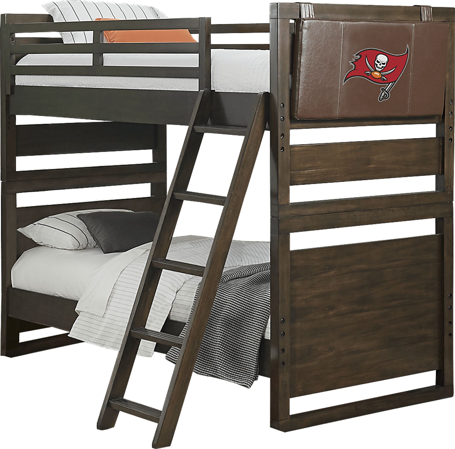 NFL 1st & Goal Tampa Bay Buccaneers Brown Full/Full Bunk Bed - Image 1