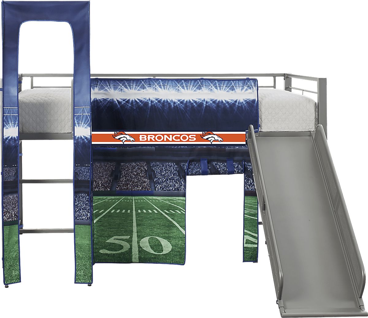 Nfl 50 Yards 5 Pc Silver Gray Tent Loft Bed | Rooms to Go