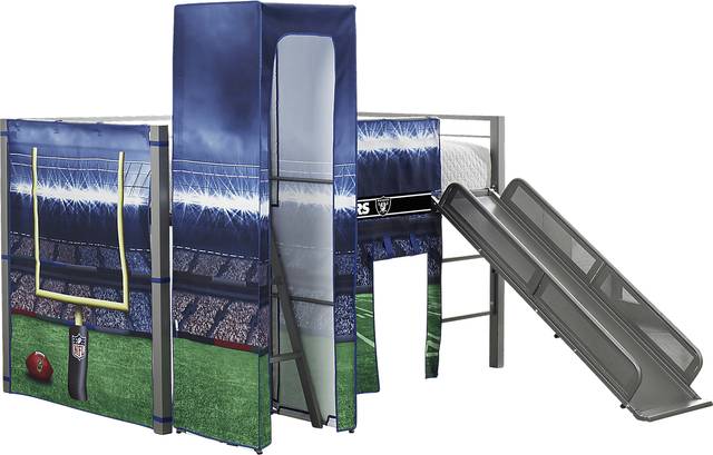 NFL 50 Yards  Oakland Raiders Silver Jr. Tent Loft Bed with Slide and Tower - Thumbnail - Image 3