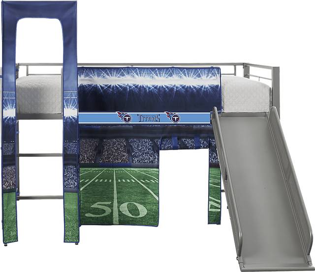 NFL 50 Yards Tennessee Titans Silver Jr. Tent Loft Bed with Slide and Tower - Thumbnail - Image 1