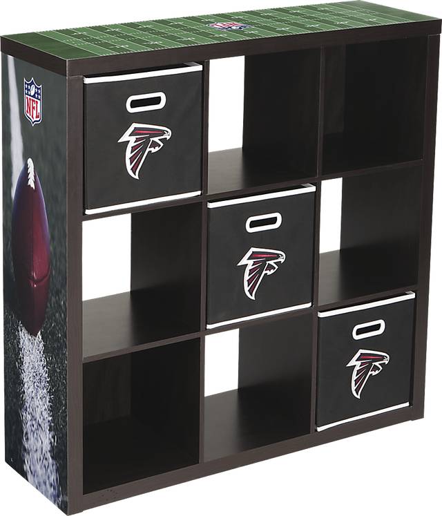 NFL CubeStore Atlanta Falcons 9 Cube Organizer with 3 Storage Bins - Thumbnail - Image 1