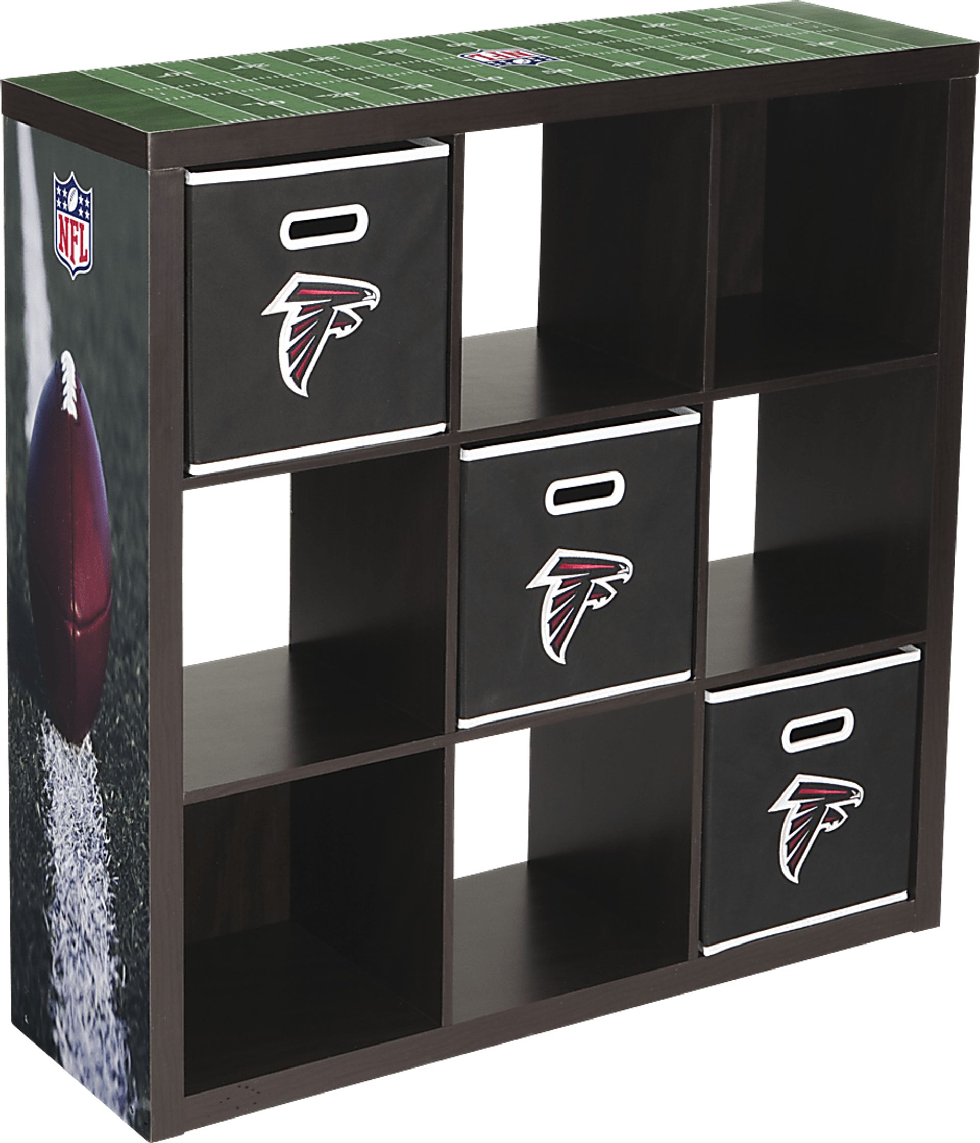 NFL CubeStore Atlanta Falcons 9 Cube Organizer with 3 Storage Bins - Image 1
