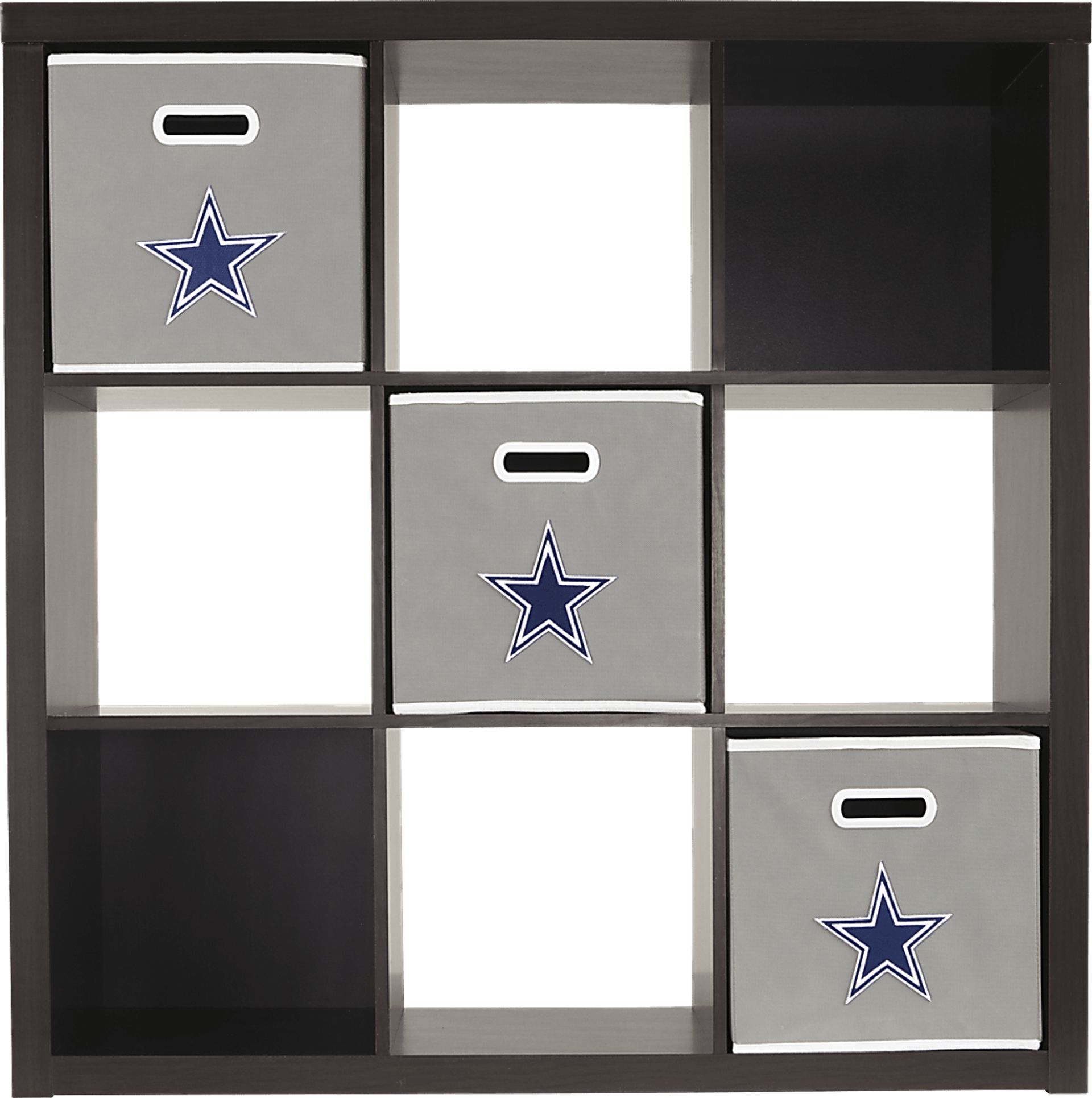 NFL CubeStore Dallas Cowboys 9 Cube Organizer with 3 Storage Bins - Image 2