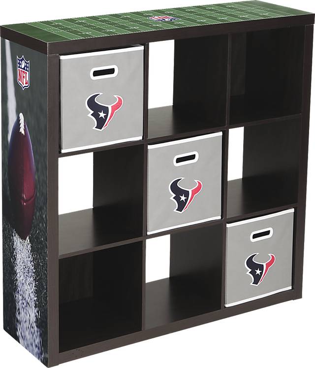 NFL CubeStore Houston Texans 9 Cube Organizer with 3 Storage Bins - Thumbnail - Image 1