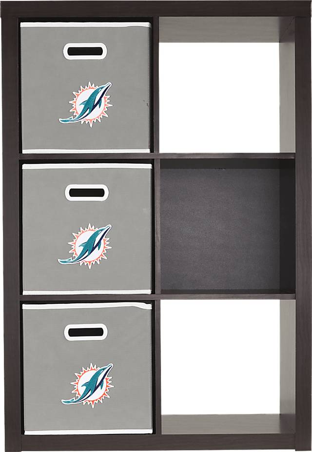 NFL CubeStore Miami Dolphins 6 Cube Organizer with 3 Storage Bins - Thumbnail - Image 2