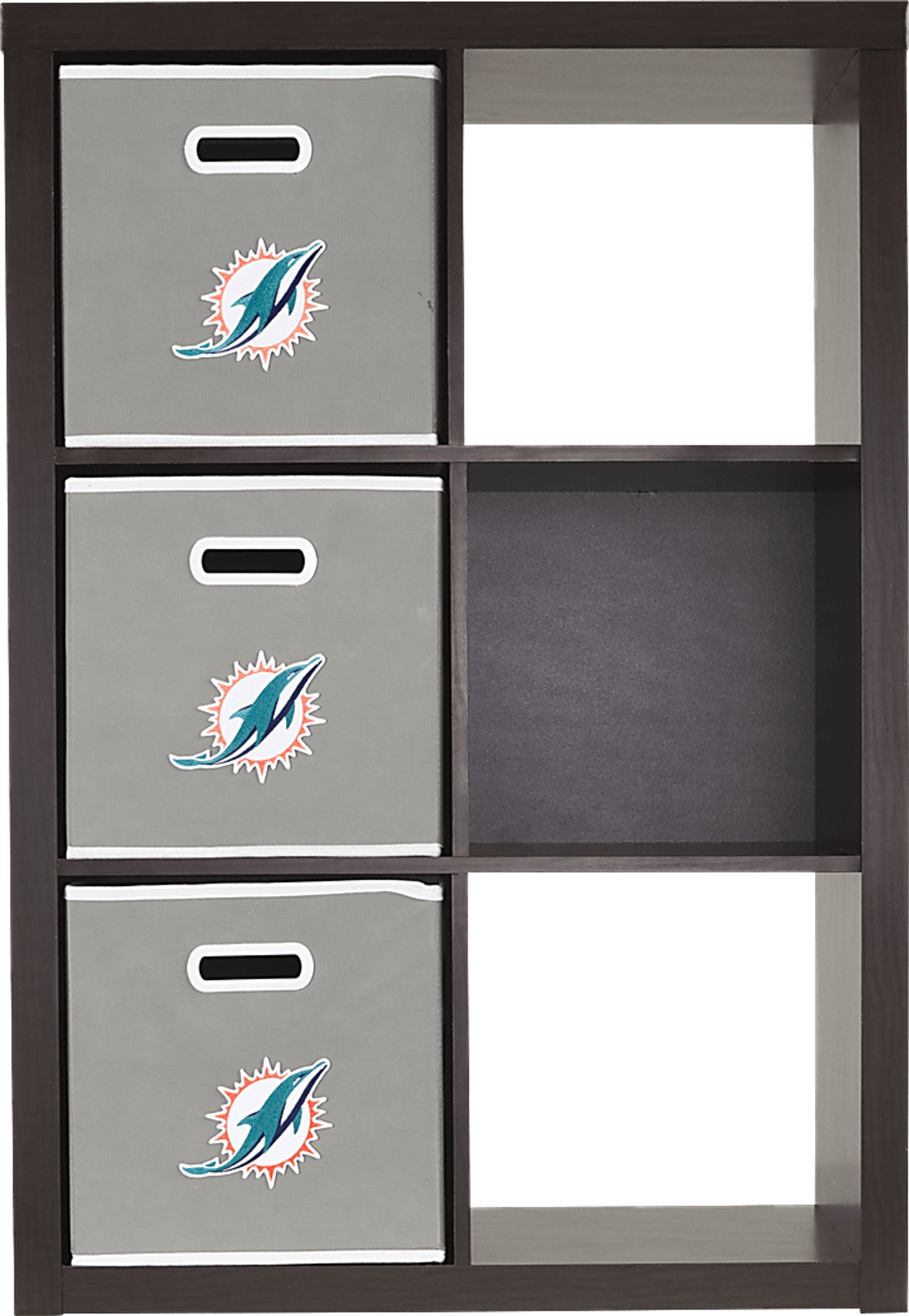 NFL CubeStore Miami Dolphins 6 Cube Organizer with 3 Storage Bins - Image 2