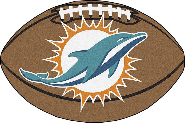 NFL Football Mascot Miami Dolphins 1'6" x 1'10" Rug - Thumbnail - Image 1