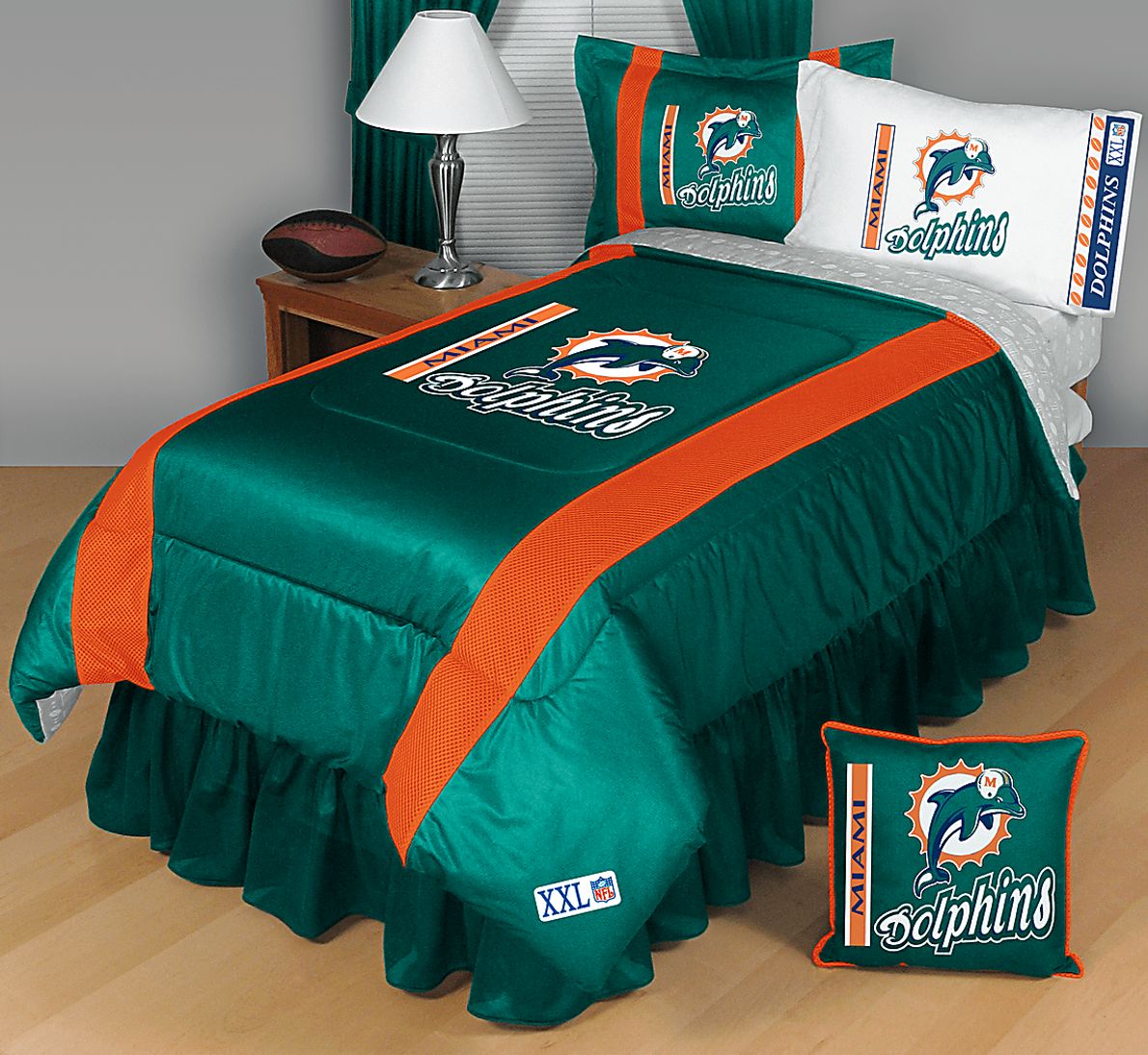 NFL Sidelines Miami Dolphins Full Bed Set Rooms To Go