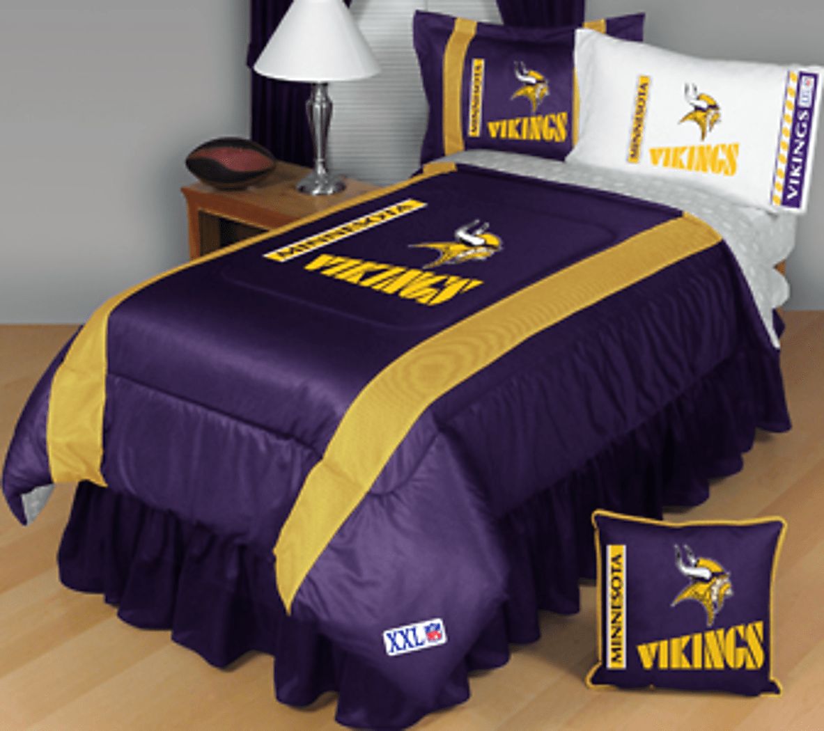 NFL Picnic Table with Umbrella - Minnesota Vikings - Black