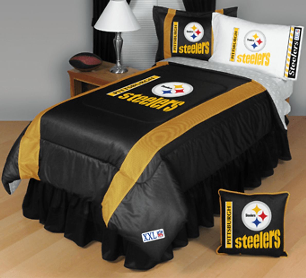 Pittsburgh Steelers Heathered Stripe 3-Piece Full/Queen Bed Set