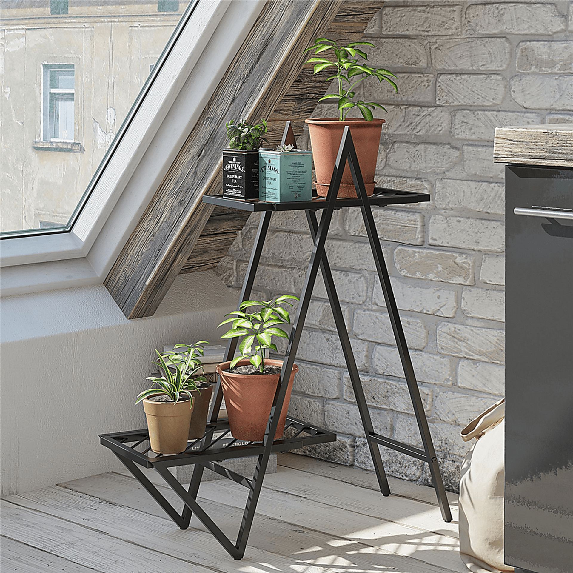 Niangua Black Indoor/Outdoor Plant Stand - Image 2