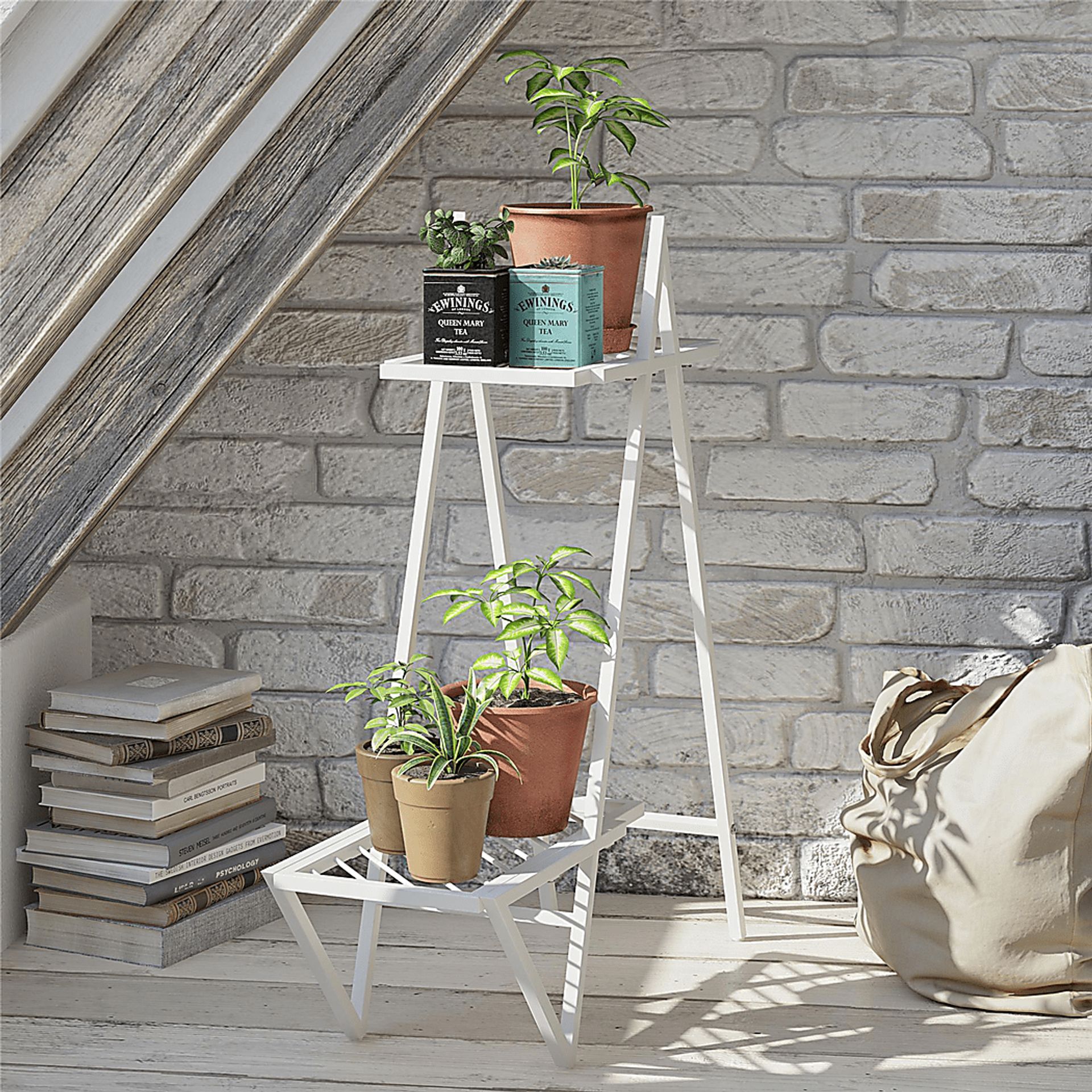 Niangua White Indoor/Outdoor Plant Stand - Image 3