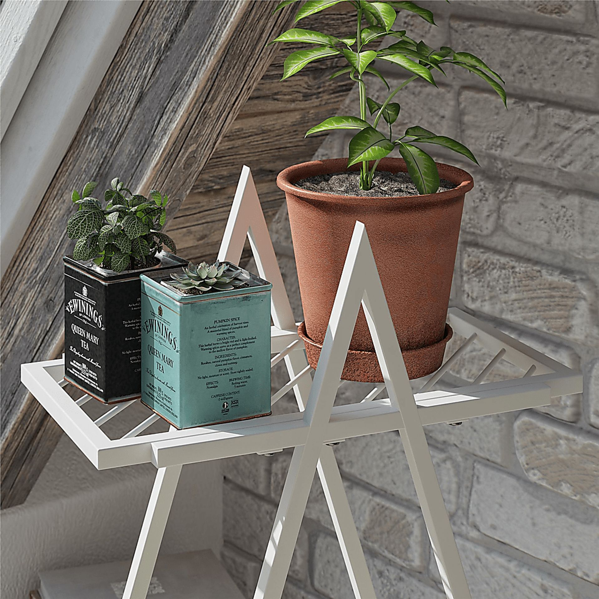 Niangua White Indoor/Outdoor Plant Stand - Image 4