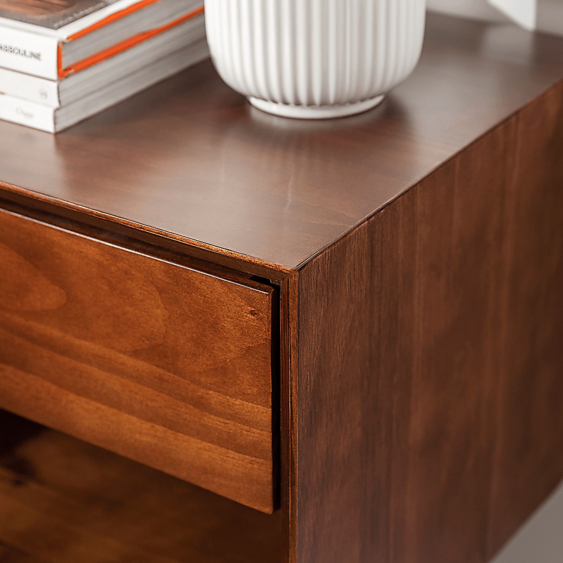 Niblic Walnut 1 Drawer Nightstand - Image 4