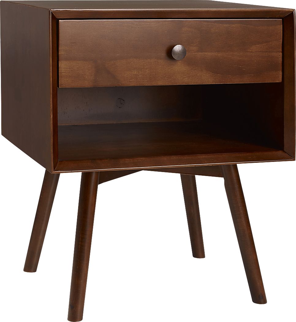 Niblic Walnut 1 Drawer Nightstand