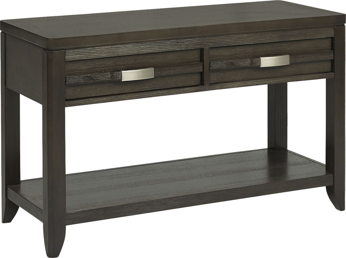 Niccolo Brown Dark Wood Sofa Table Rooms to Go
