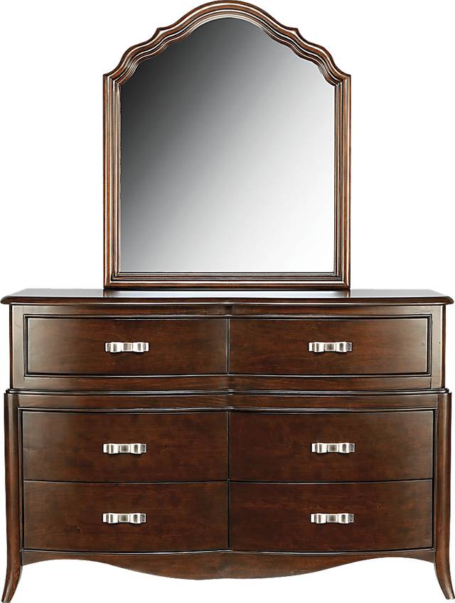Nicolette Cherry Dresser and Mirror Set - Thumbnail - Image 1