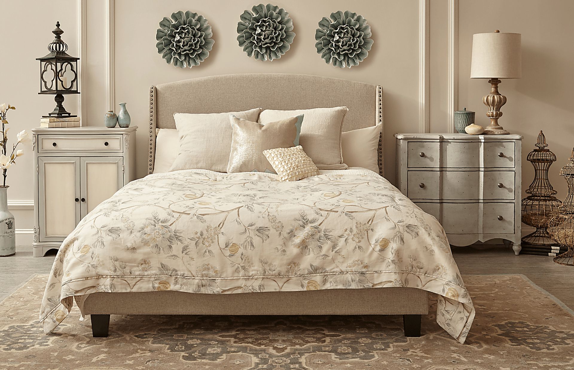 Niemann Beige Queen Upholstered Bed - Image 4